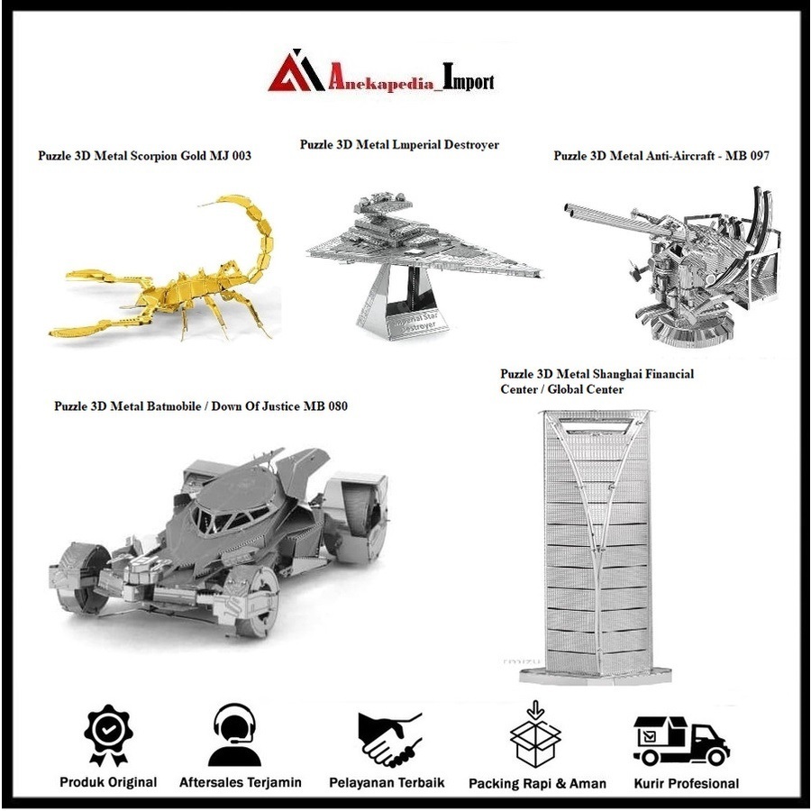 Puzzle 3D Metal-Scorpion- Aircraft- Batmobile- Global Center-Lmperial - Lmperial