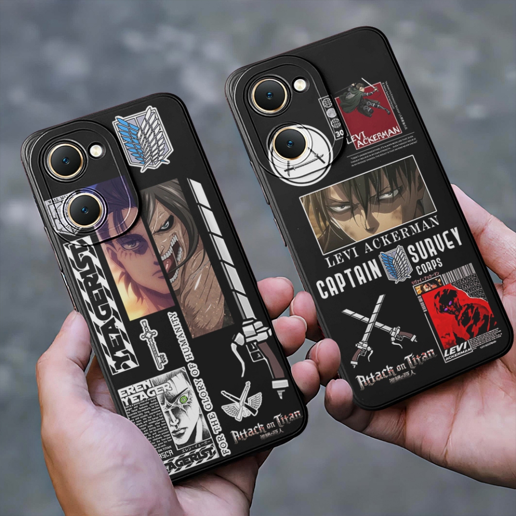 Softcase Hp Motif AOT Untuk Vivo Y20 Y12S Y12 Y15 Y17 Y91 Y93 Y95 Y30 Y50 Y91C Y1S Y19S Y36 Y27 Y28 