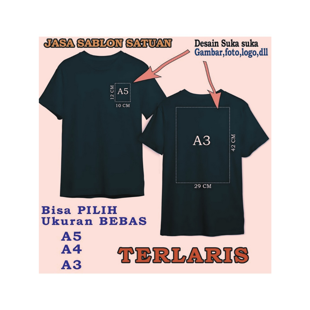 Kaos Sablon Custom - Bisa Custom Desain Suka Suka  / Kaos Custom Logo / Kaos Custom Foto -Combed 24s