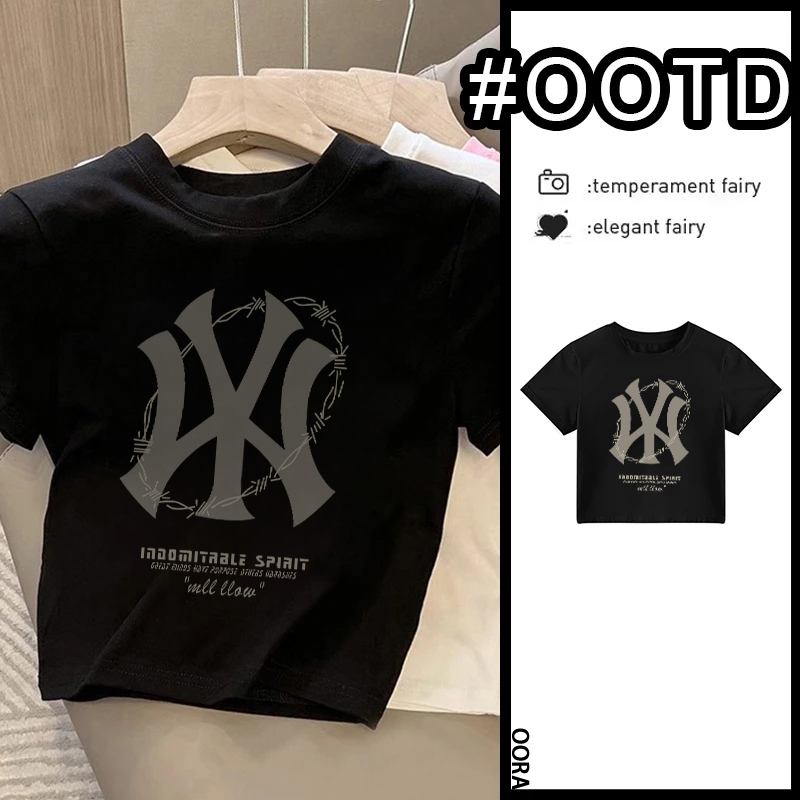 OORA Korea Wanita Besar Longgar Kasual T-Shirt Lengan Panjang / Fashion Print Print / Warna Solid Le