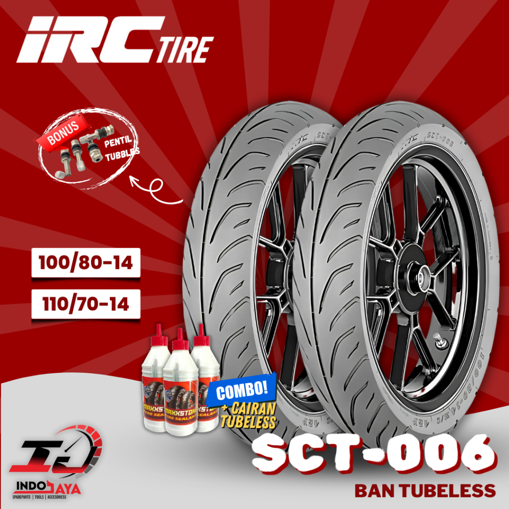 [READY COD] BAN LUAR TUBELESS IRC SCT-006 (100/80-14 / 110/70-14) BAN LUAR MOTOR MATIC / VARIO / NEX
