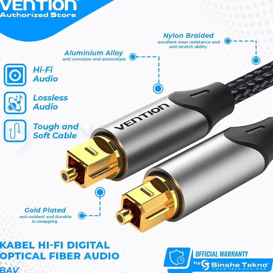 Hemat VENTION Kabel Audio Tos Optical Fiber Optic Hh Quality