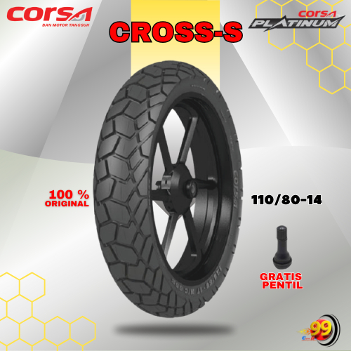 CORSA CROSS S PLATINUM 110/80 Ring 14 Tubeless Ban Motor Matic