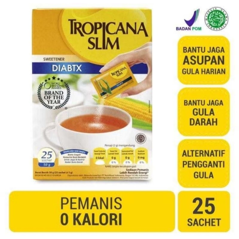 

Gula Tropicana Slim Diabtx 1 Box isi 25 Sachet