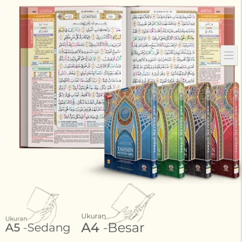 QURAN TAHSIN METODE QRQ, MUSHAF BELAJAR TAJWID LENGKAP DAN MUDAH. TERJEMAHAN, KOLOM BELAJAR. LANCAR 