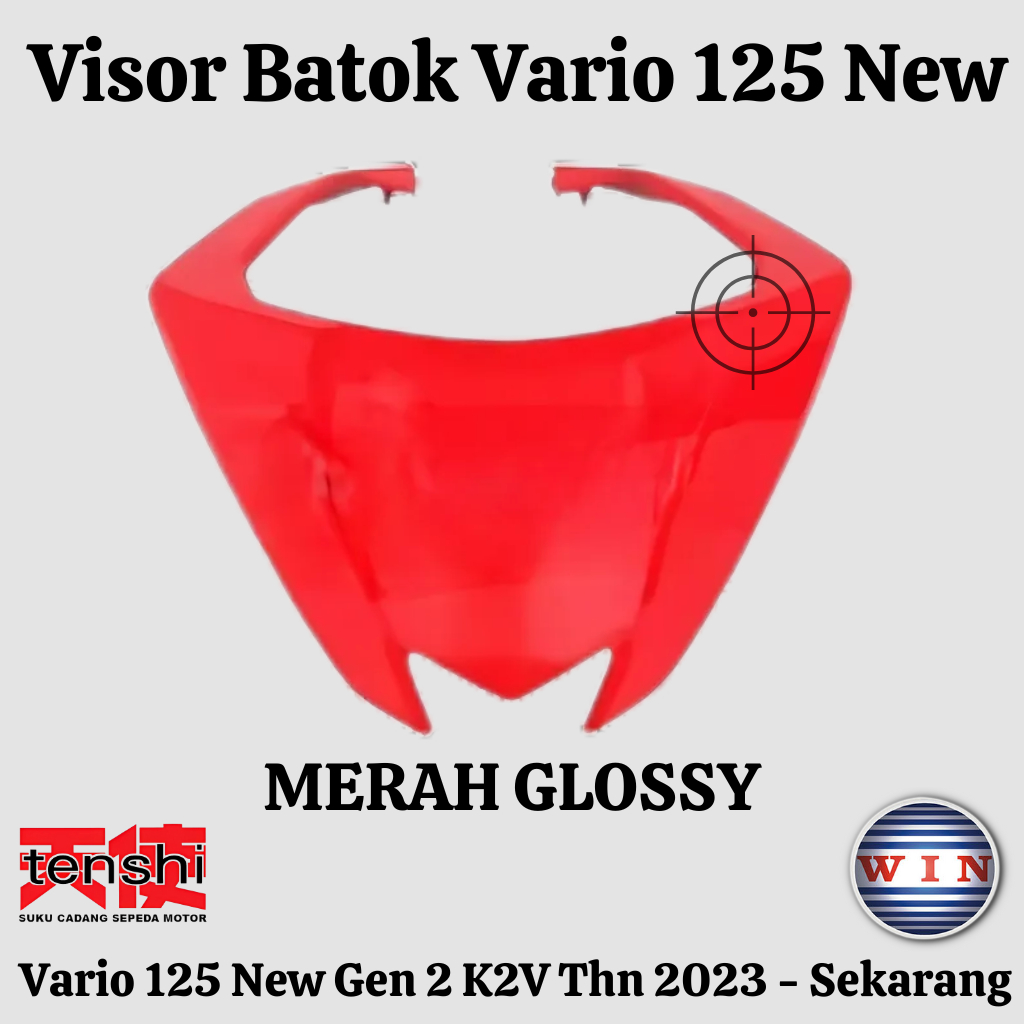 Visor Batok K2V Vario 125 NEW LED Gen2 2023 K2V Merah Glossy
