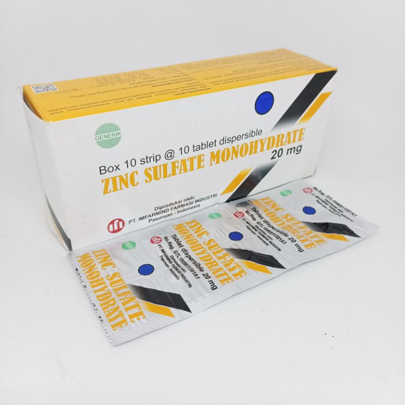 ZINC SULFATE 20MG TABLET DISPERSIBLE / ZINK / SUPLEMEN KESEHATAN