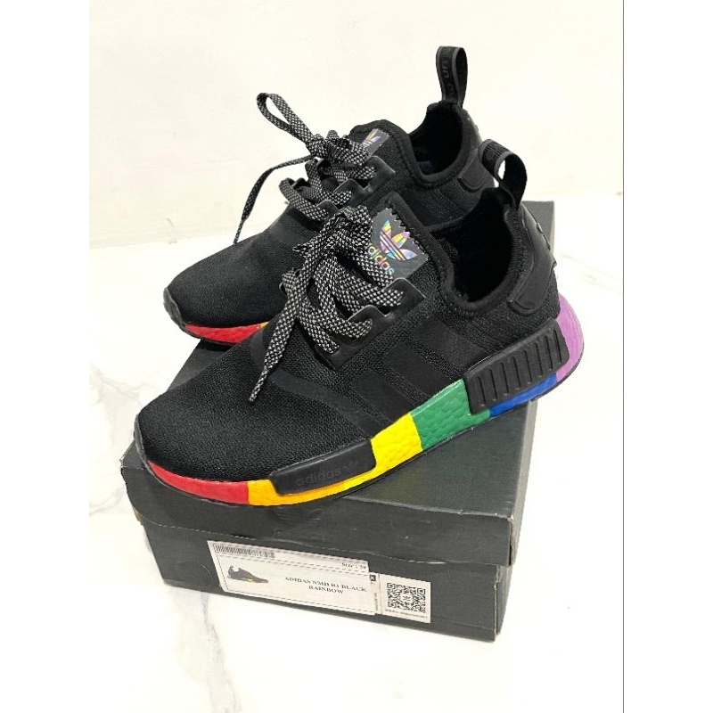 Adidas NMD RI black rainbow original second  ukuran 39