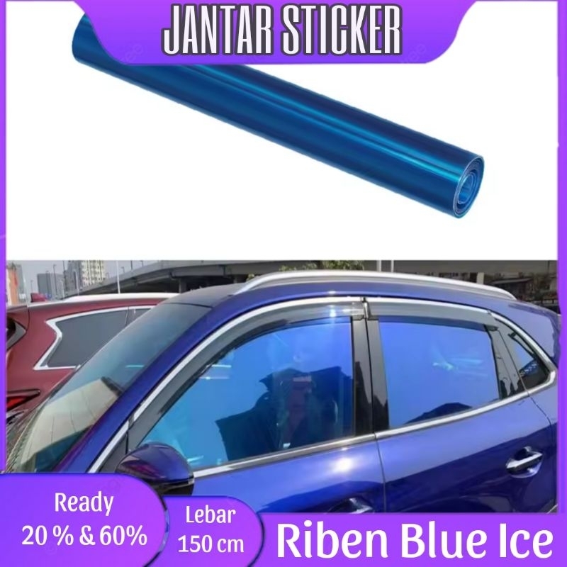 Sticker kacafilm riben blue ice 20% dan 60% lebar 150 cm bisa untuk semua jenis mobil kaca film mobi