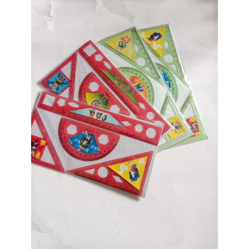 

ELSTUFF471 PENGGARIS 4 IN 1 SET ANAK MURAH LUCU BERGUNA PENGGARIS ANAK RULER