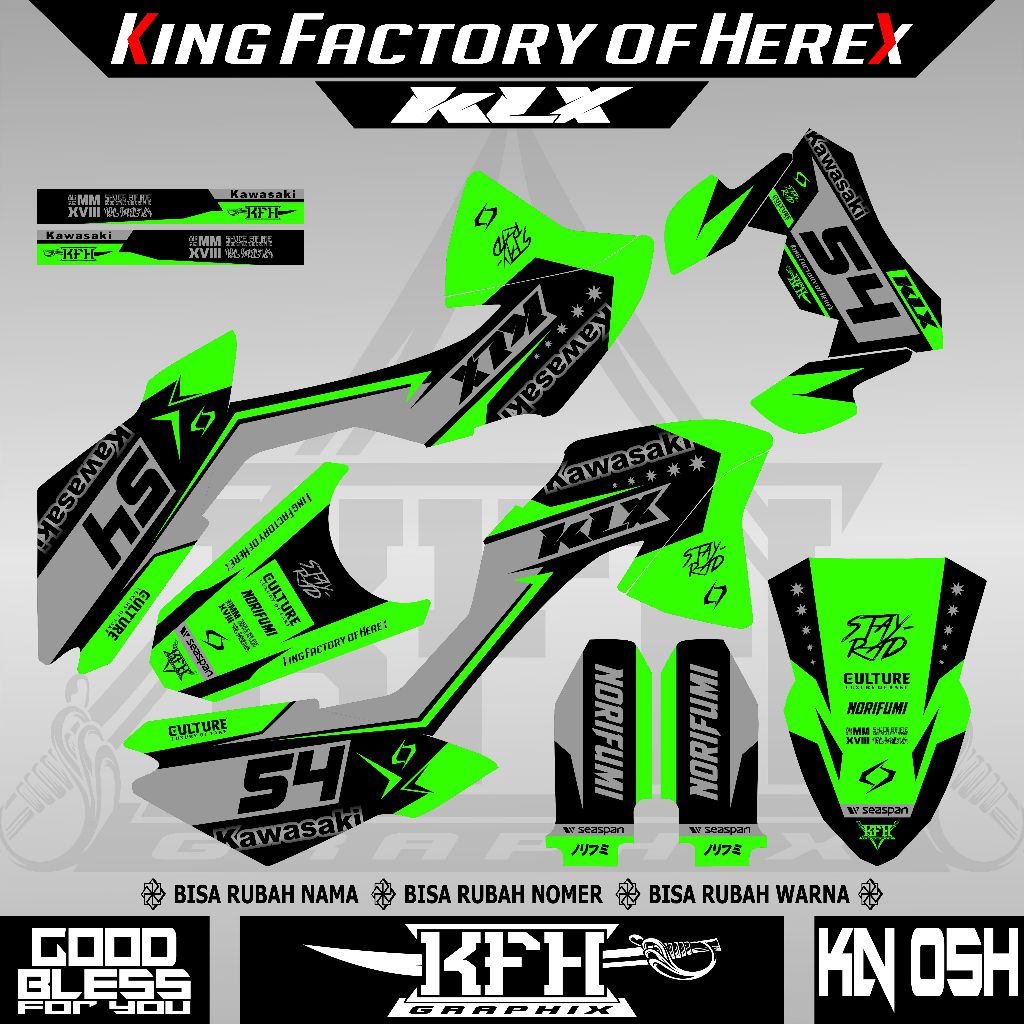 DECAL STIKER STICKER KLX 150 G - KLX 150 L - KLX 150 BF EXTREME - KLX 150 BF SE - KLX 150 BF SE EXTR