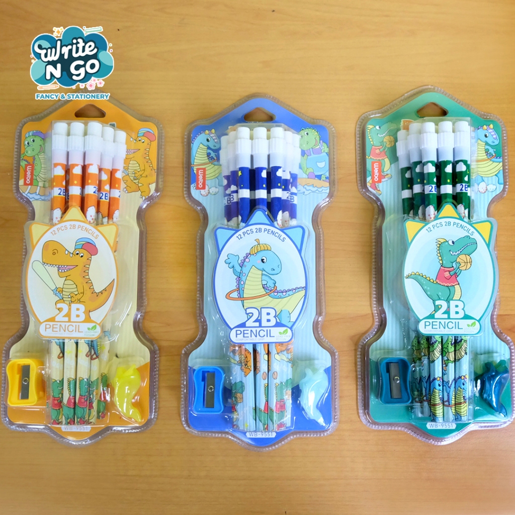 

WEIBO PENCIL SET + SHARPENER - PENSIL KAYU 2B & SERUTAN