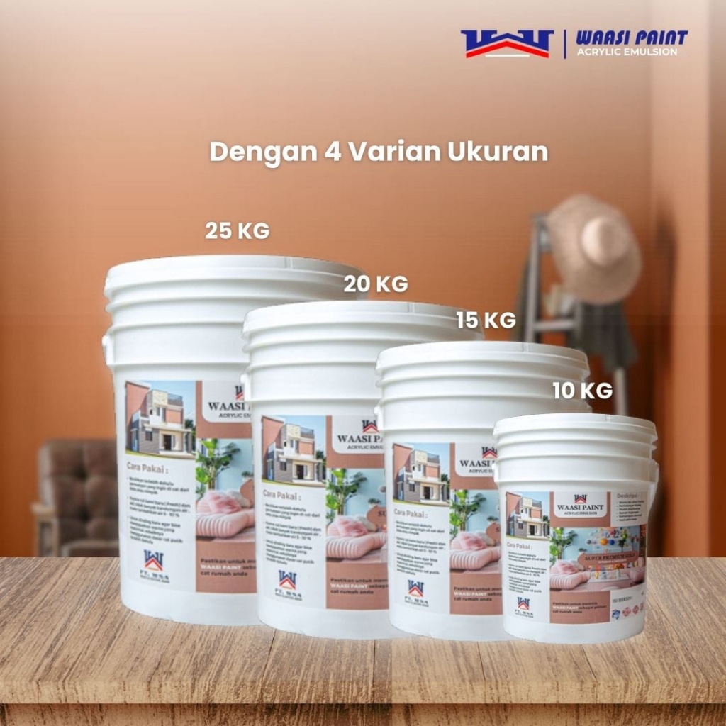 WAASI PAINT - Cat Dinding Tembok Interior Rumah Cet Indoor Dalam Ruangan Anti Jamur 10Kg