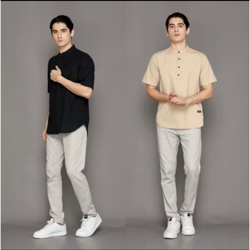 KEMEJA KOKO PRIA LINEN PREMIUM - BAJU KOKO LINEN BASIC POLOS