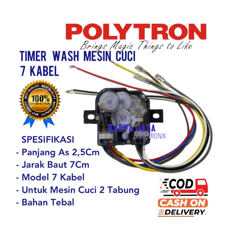 TIMER WASH 7 KABEL MESIN CUCI POLYTRON 2 TABUNG / TIMER MESIN CUCI POLYTRON 7 KABEL