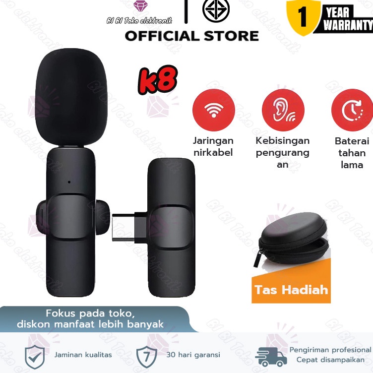 Flash K8 Microphone Mic Clip On Youtuber Wireless UsbMic Youtuber bluetooth