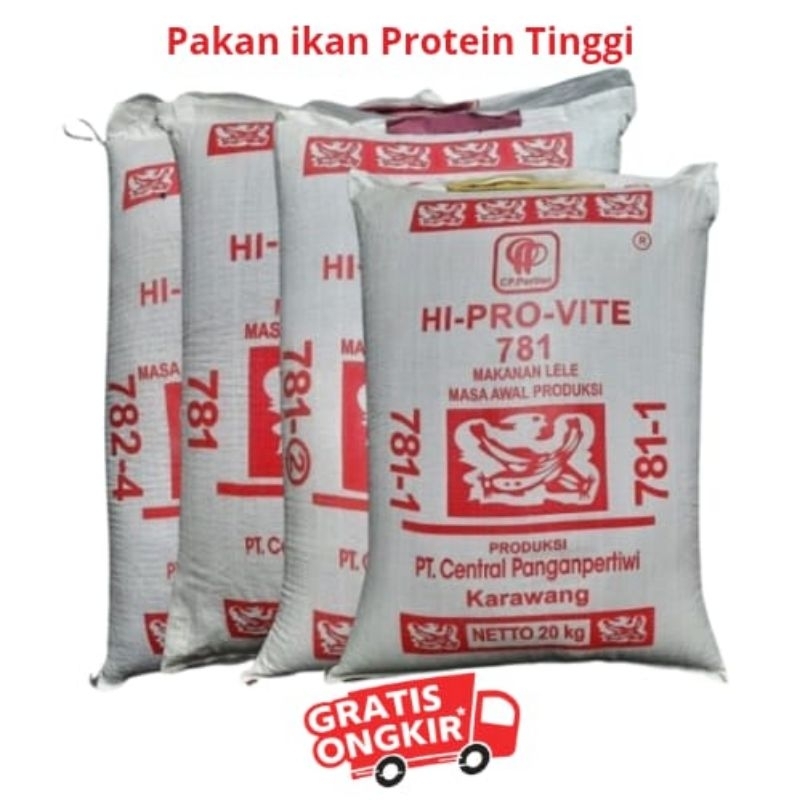 Pakan Ikan Hi Provit  782-4 /782-3 /781-1 /781-2 /781 Pelet Lele Nila Gurame 30kg - 782-4