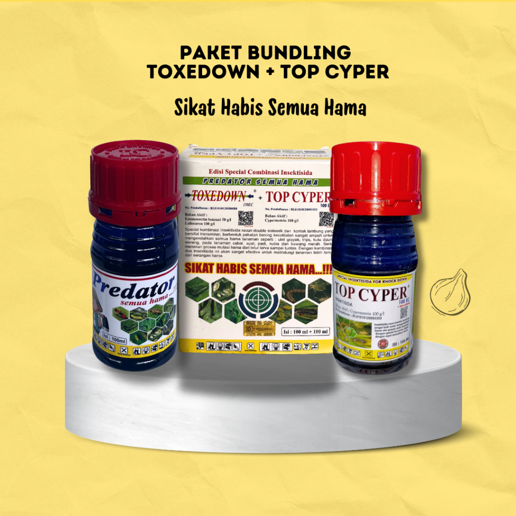 BUNDLING TOXEDOWN PLUS TOPCYPER membasmi ulat dan penggerek pada buah, daun dan umbi