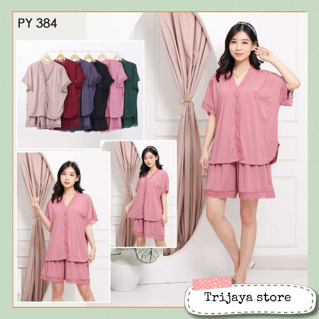 Trijaya . Natuna set piyama baju tidur wanita / setelan baju tidur premium KD.384