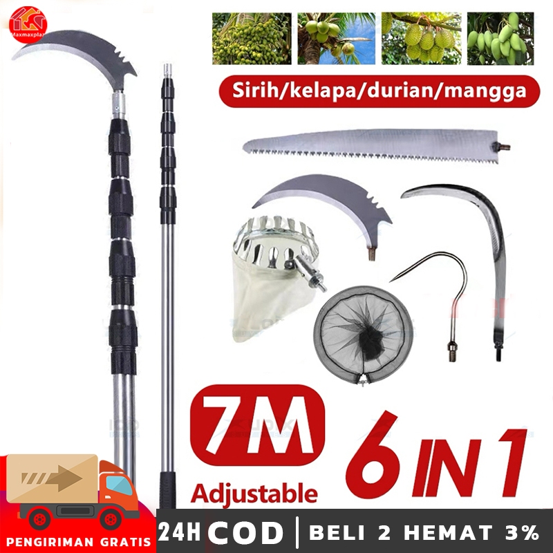 7 Set 3/6/7/10M Alat Pemetik Buah Alat Pemetik Buah/Galah Pemetik Buah/Tongkat Pemetik Buah/Alat Ber