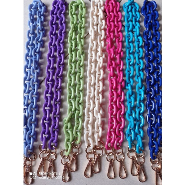 Tali tas rantai plastik gepeng akrilik