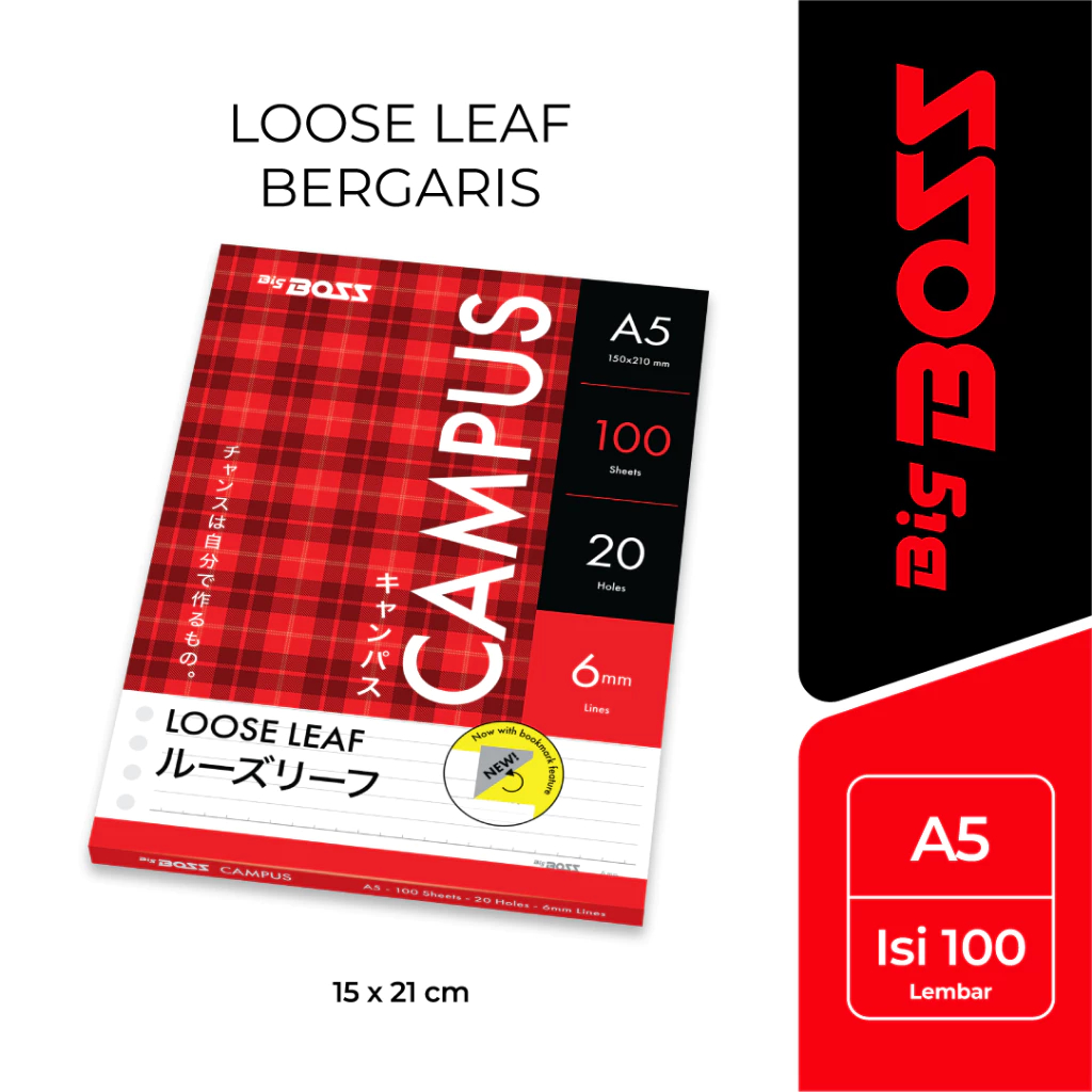 

[ 1 PACK ] BIGBOSS LOOSE LEAF A5 100 LEMBAR