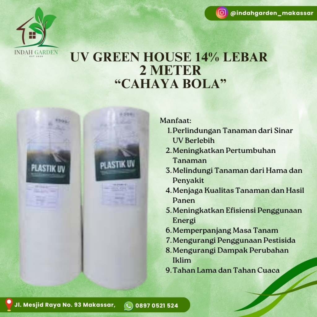 Plastik Uv Cahaya Bola Lebar 2m 14% 200mic - Green House Atap PERMETER