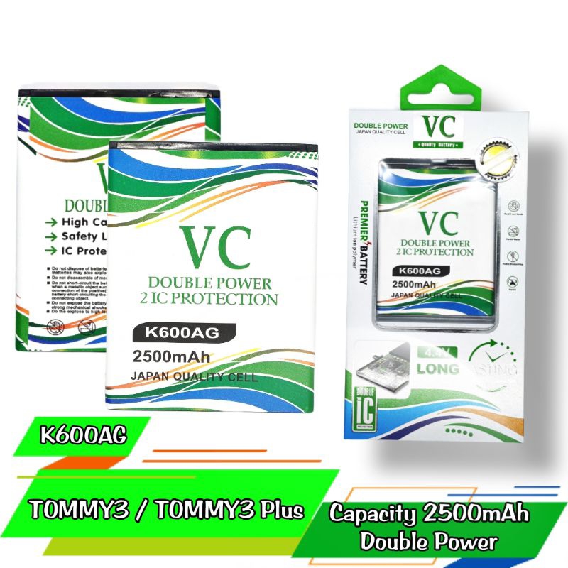 BATERAI VC DOUBLE POWER K600AG/TOMMY 3/WIKO K600AG/