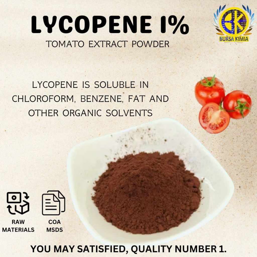 Tomato Extract Powder Lycopene 1% 50gr / Bubuk Ekstra Tomat Lycopene Efektif Mencerahkan Kulit