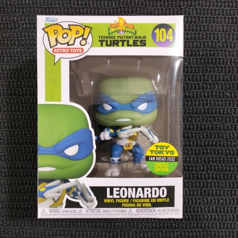 Funko Pop MIGHTY MORPHIN POWER RANGER: TEENAGE MUTANT NINJA TURTLES: LEONARDO (As Blue Ranger) #104 