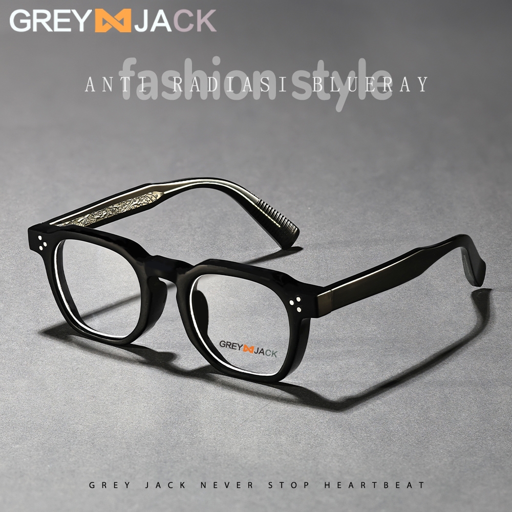 Grey Jack Kacamata Antiradiasi Blueray Kotak Style Korean Bahan TR90 Fashion Pria Wanita Bisa Minus 