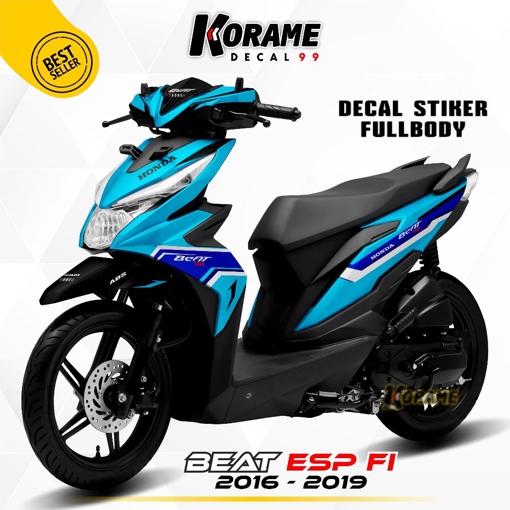 Decal Stiker Fullbody Beat Esp FI - HRRacing Warna Tosca dan Biru Muda