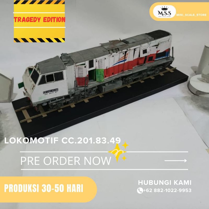 Miniatur Lokomotif CC 201.83.49/ Miniatur PLH Sancaka/ miniatur kecelakaan/ miniatur lokomotif cc201