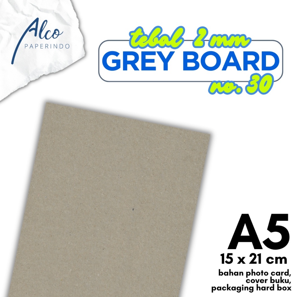 

Grey Board Karton Abu no. 30 ukuran A5 15x21 cm