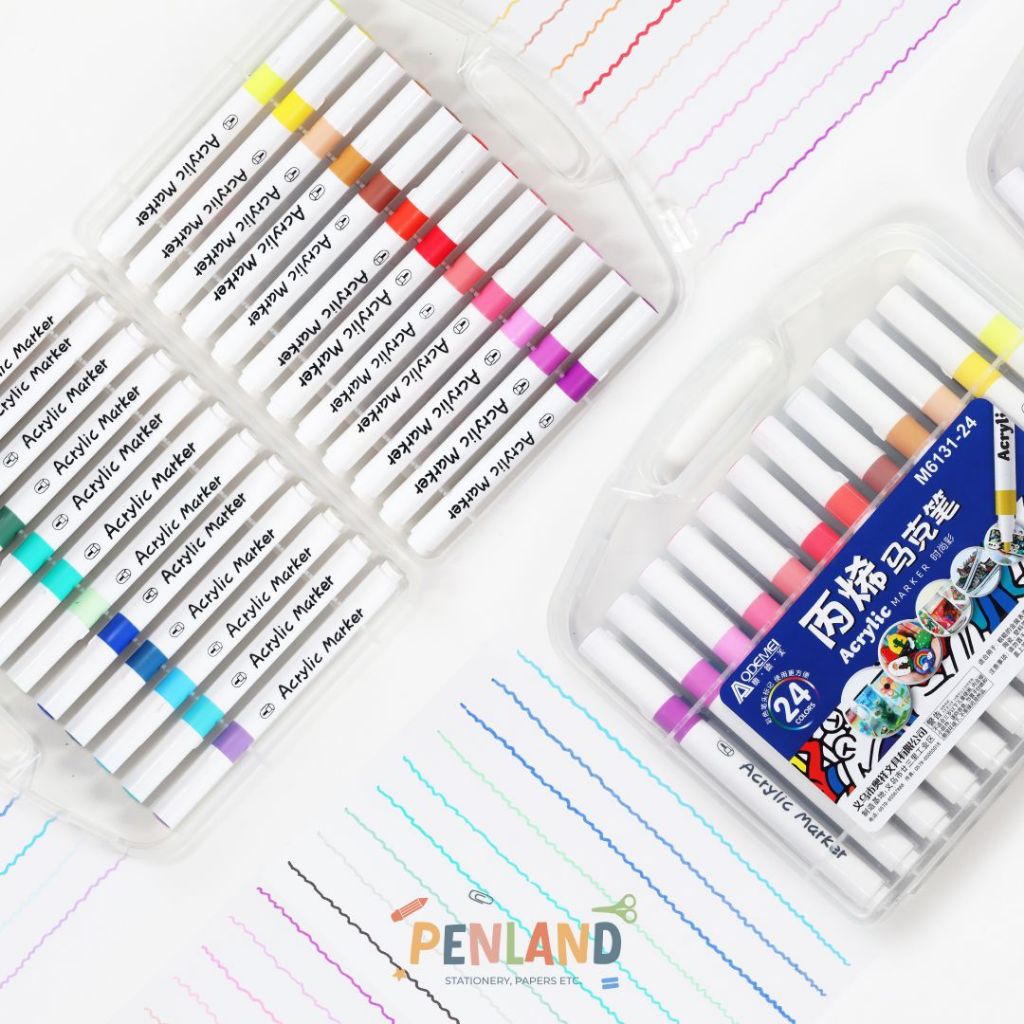 

Spidol Acrylic Marker Isi 24 Warna ADM-M6131-24 PL00006 Bisa COD