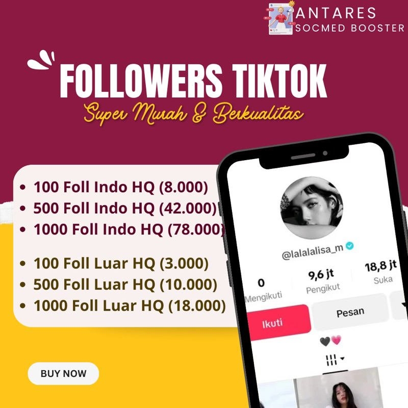 1000 Followers TIKTOK Indonesia High Quality