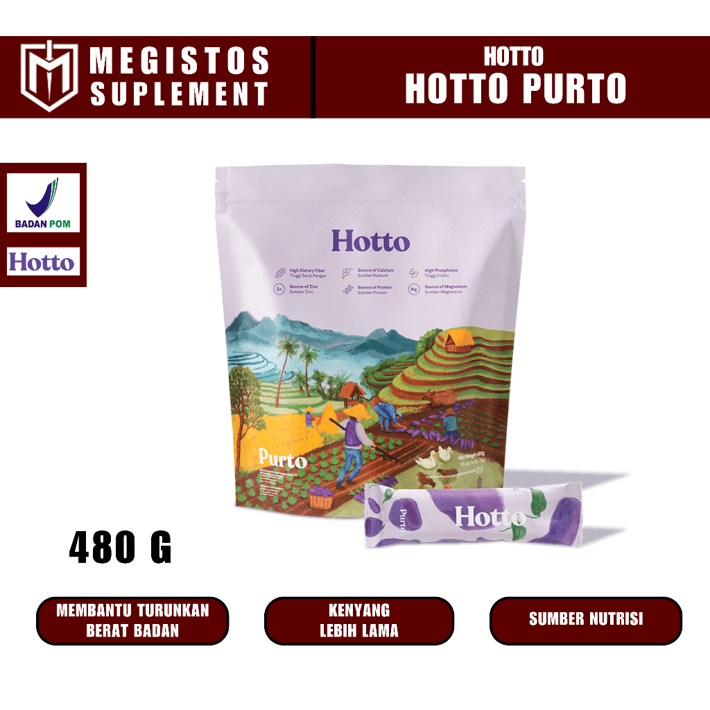 

HOTTO PURTO 1 POUCH 16 SACHET BPOM HALAL MULTIGRAIN BPOM HALAL