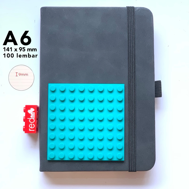 

LEGO Turquoise Brick Black Notebook A6 Buku Diary Buku Catatan Buku Notes Kecil