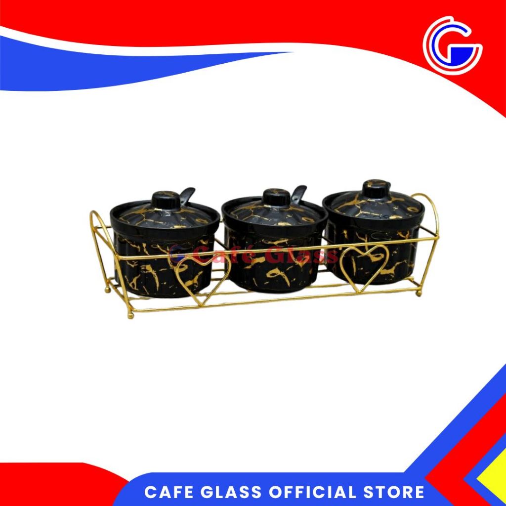 TEMPAT BUMBU SET 3 | TEMPAT BUMBU PORCELAIN | PEMPAT BUMBU KERAMIK FIORENZA BRY-MH-812Q