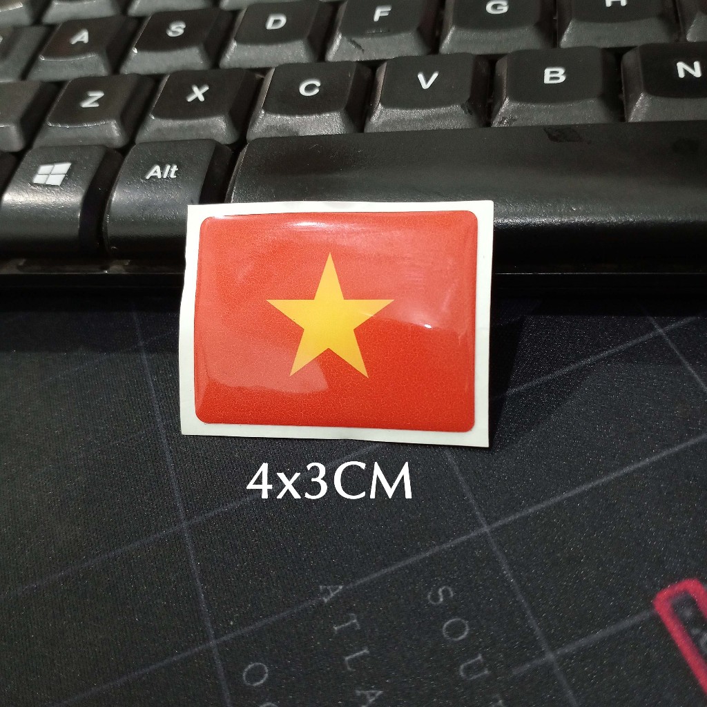 

Sticker Timbul Resin BENDERA VIETNAM FLAG Stiker Logo Lycal 3D Kecil Satuan