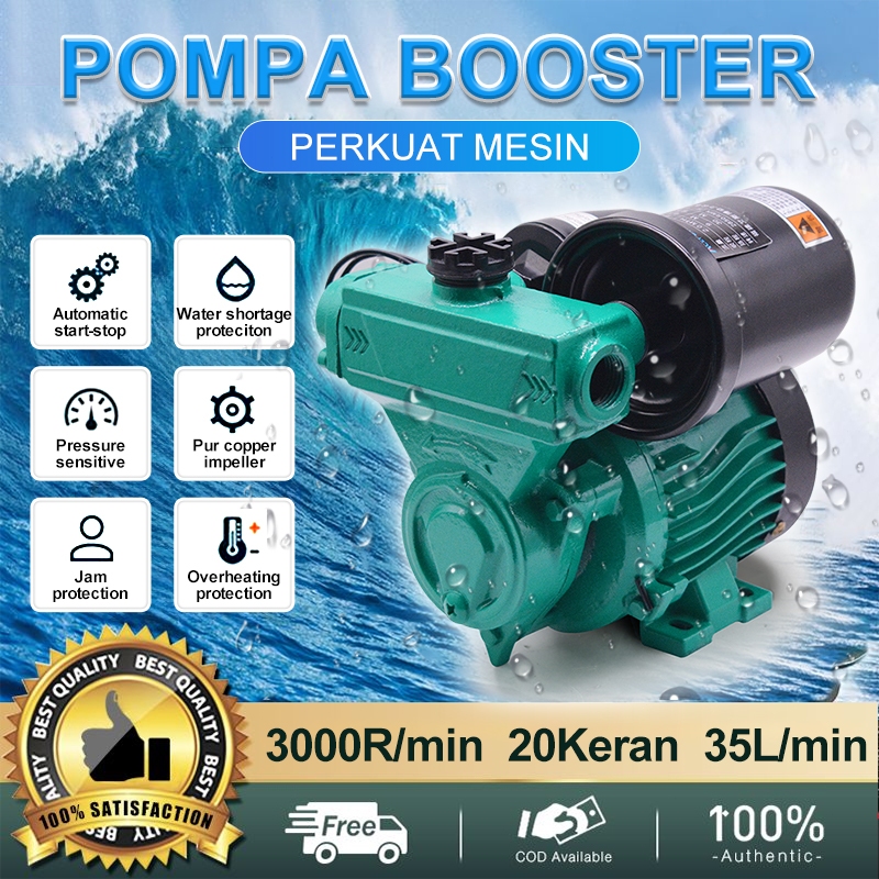 Pompa Pendorong Tekanan Air Booster Pump 250 Watt Mesin Pompa Otomatis Booster Pump Mesin Pendorong 