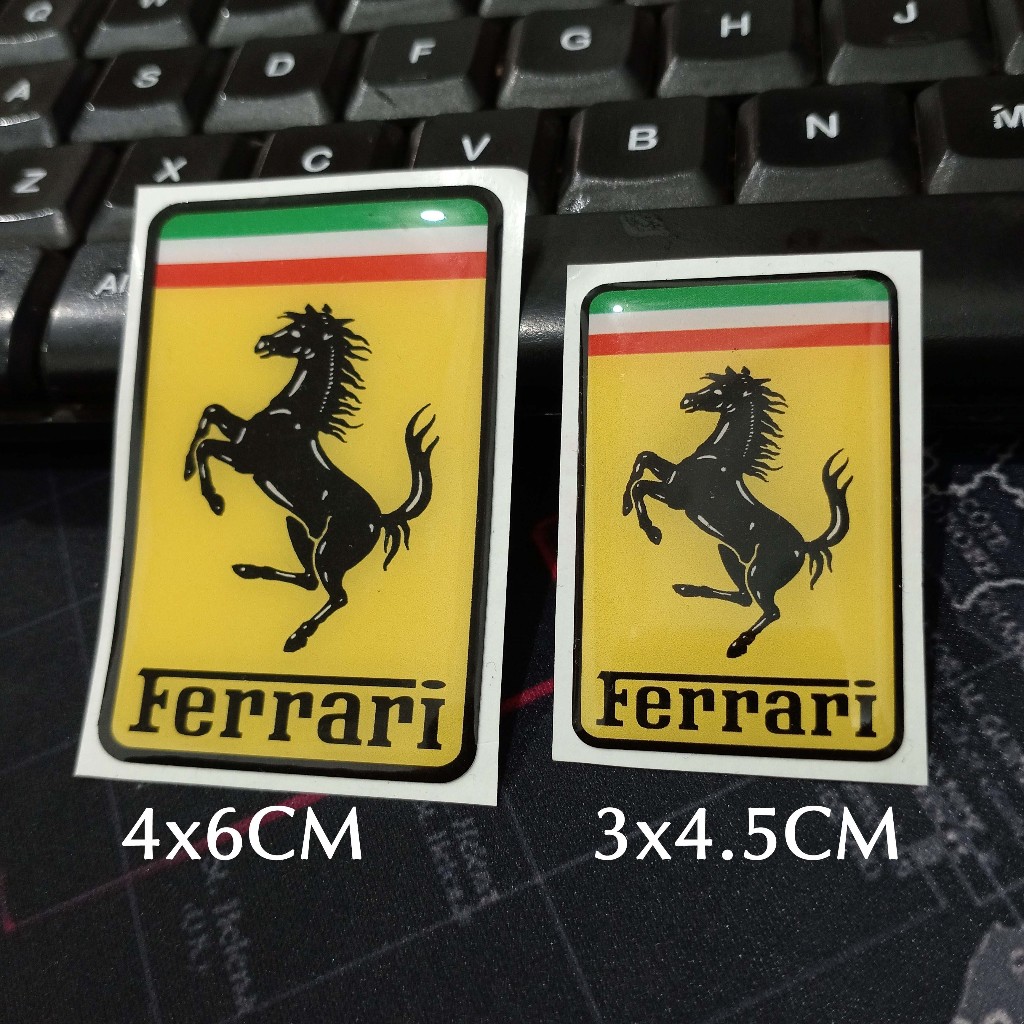 

Sticker Timbul Resin FERRARI KOTAK Stiker Logo Lycal 3D Kecil Satuan