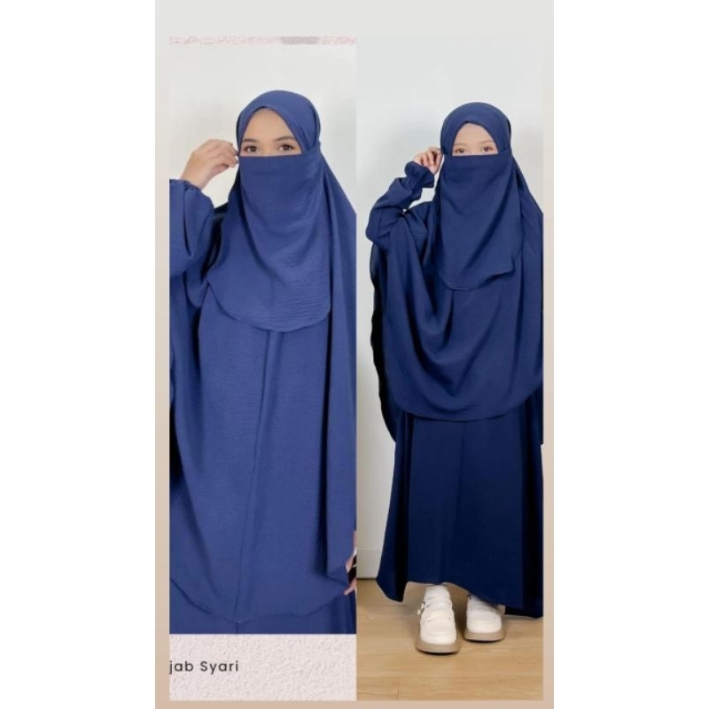 SET ALINE SERIES gamis set couple ibu dan anak CRINKLE AIRFLOW FREE CADAR GAMIS SET LEBARAN TERLARIS