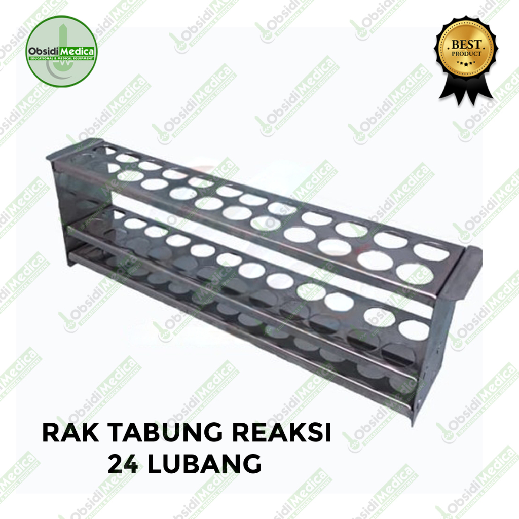 Rak Tabung Reaksi 24 Lubang Full Stainless Steel