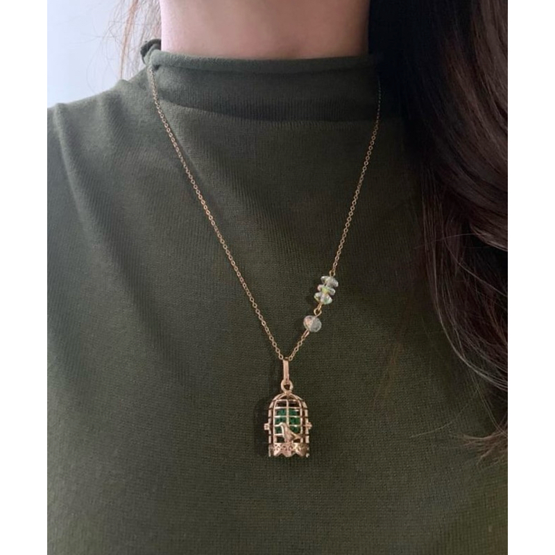 Kalung aromaterapi goldie birdie cage essential oil