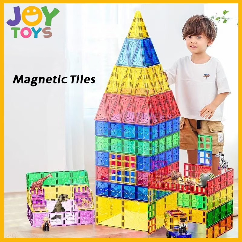 Joy Magnetic Tiles 50Pcs Magnet Mainan Montessori Building Block Magnetic Tiles 73Pcs Mainan Magnet Puzzle