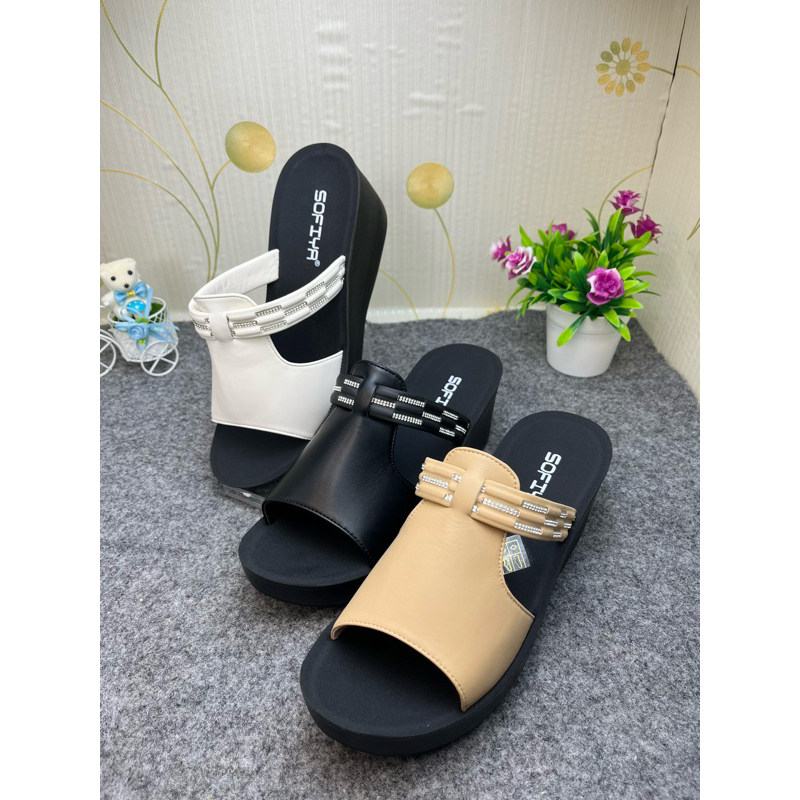SOFIYA ORI 1292 17 SANDAL WEDGES WANITA IMPORT / SANDAL WEDGES TINGGI 7CM / WEDGES SLOP