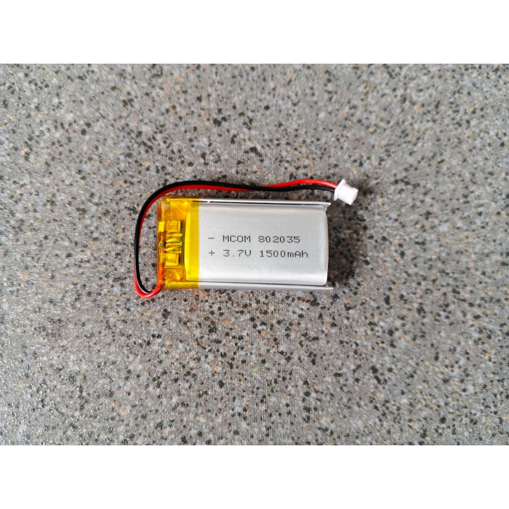 BATERAI SOKET KABEL 2 BATRE TANAM SOKET 2 PIN 802035 P 30MM L 20MM T 8MM 1500MAH FOR ELEKTRONIK PORT