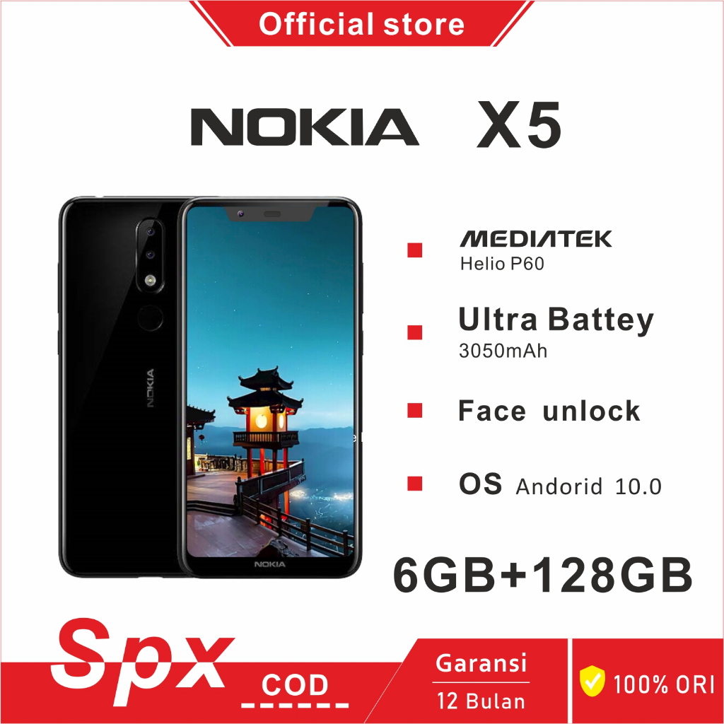 Nokia x5 | Type-c |4GB+128GB | Dual sim | fast charging | Garansi indonesia | nokia anroid hp murch