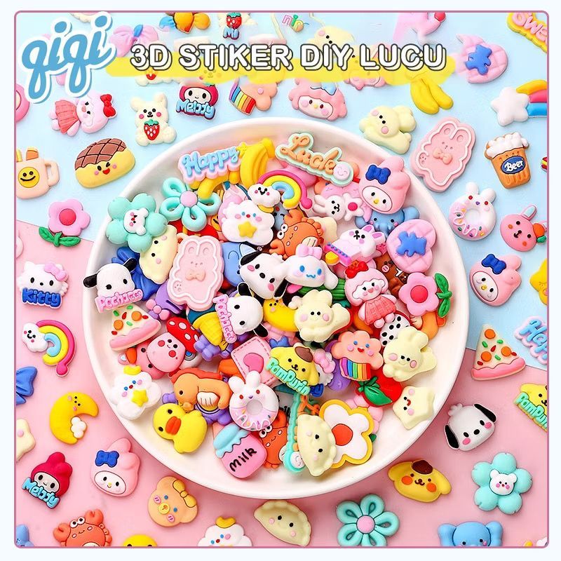

3D Stiker kartun lucu/Sticker 3D Tempel Sticker Tumbler Aesthetic Aksesoris - Qiqi Treasure